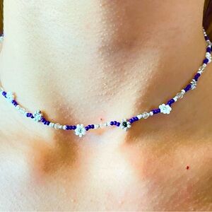 Daisy Flower Choker Wrap Bracelet Layered Summer Purple Boho Crystal Y2K New